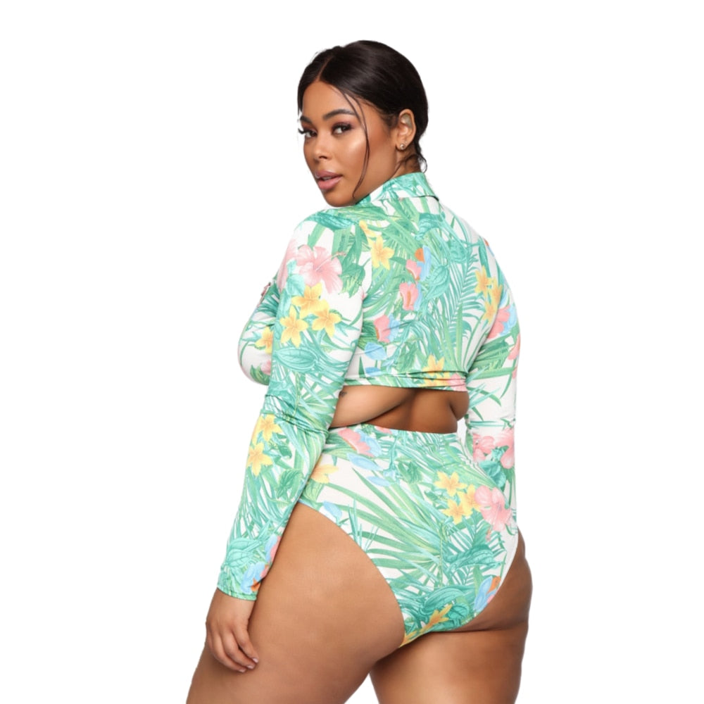 Bikini Set Women Plus Size Long Sleeve two-pieces
