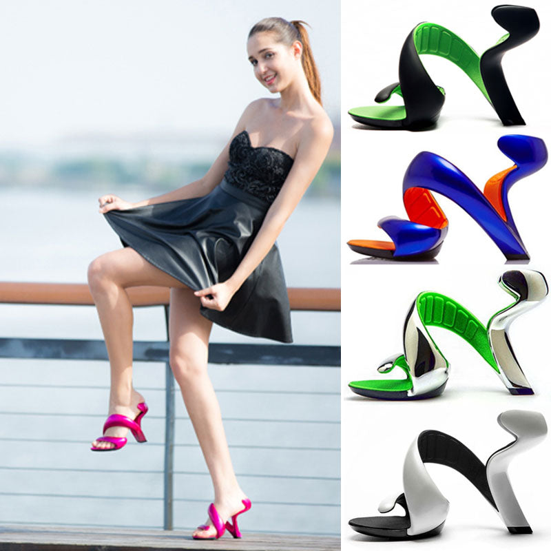 Airy S- Shaped Soleless High Heels Peep Toe Sandals Women Gladiator Fashion Summer Ladies Nightclub Sexy Shoes-women shoes-Free Item Online