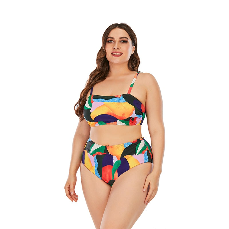Women Push Up Bikinis Set Swimwear Plus Size High Waist Swimsuit Beachwear