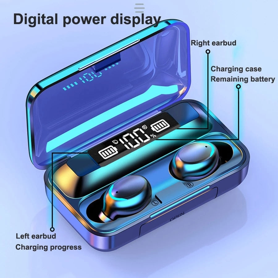 Bluetooth Earphones With Charging Box Wireless Waterproof Earbuds