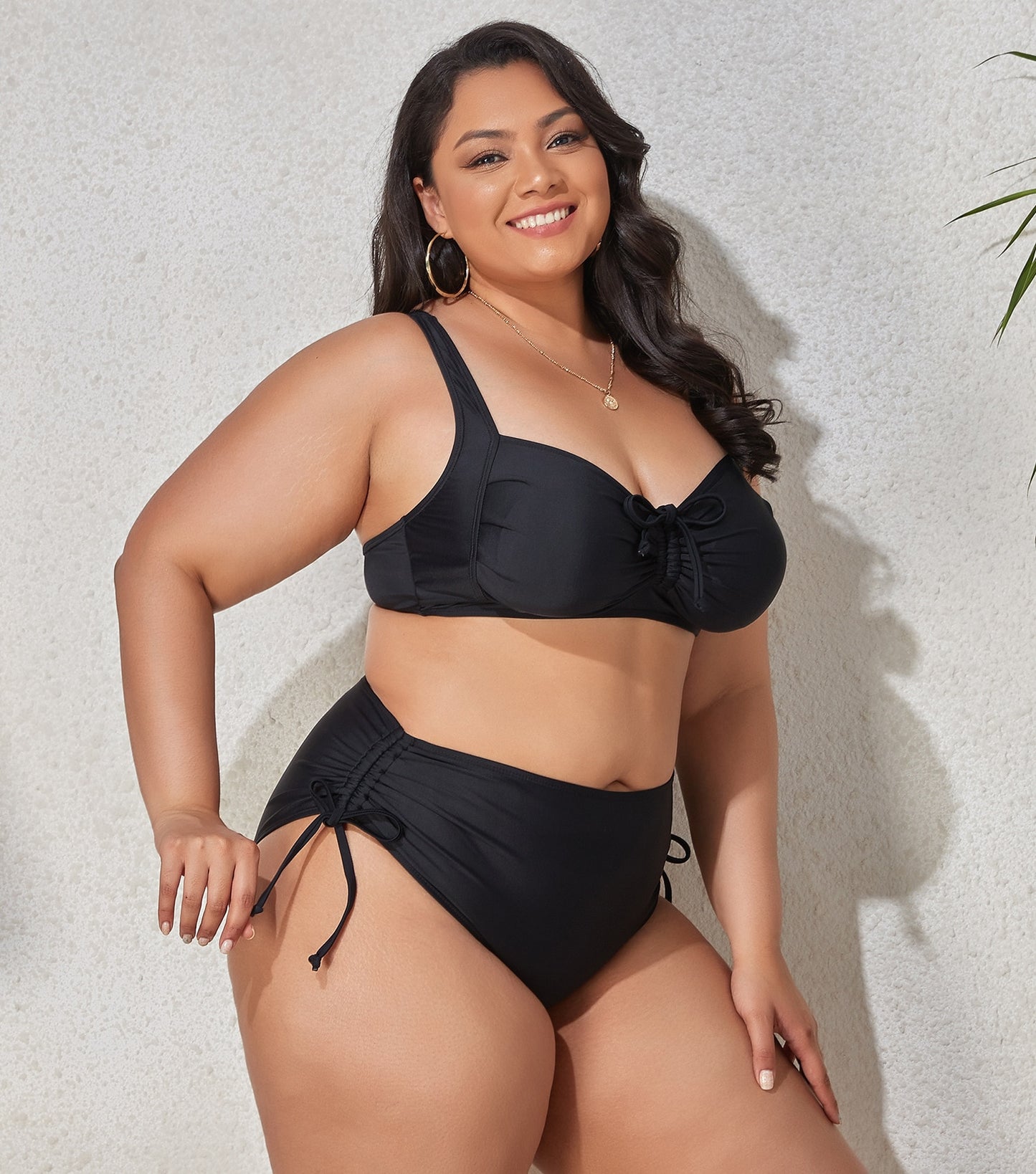 Plus Size Swimwear Women's Swimsuits Large Bathing Suits Two-piece High Waist Push Up Bikini Set