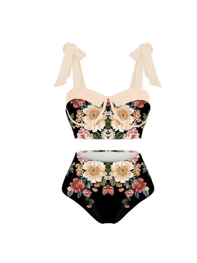 Chic One Piece Swimsuit and Coverup Slim Bikini High Beachwear