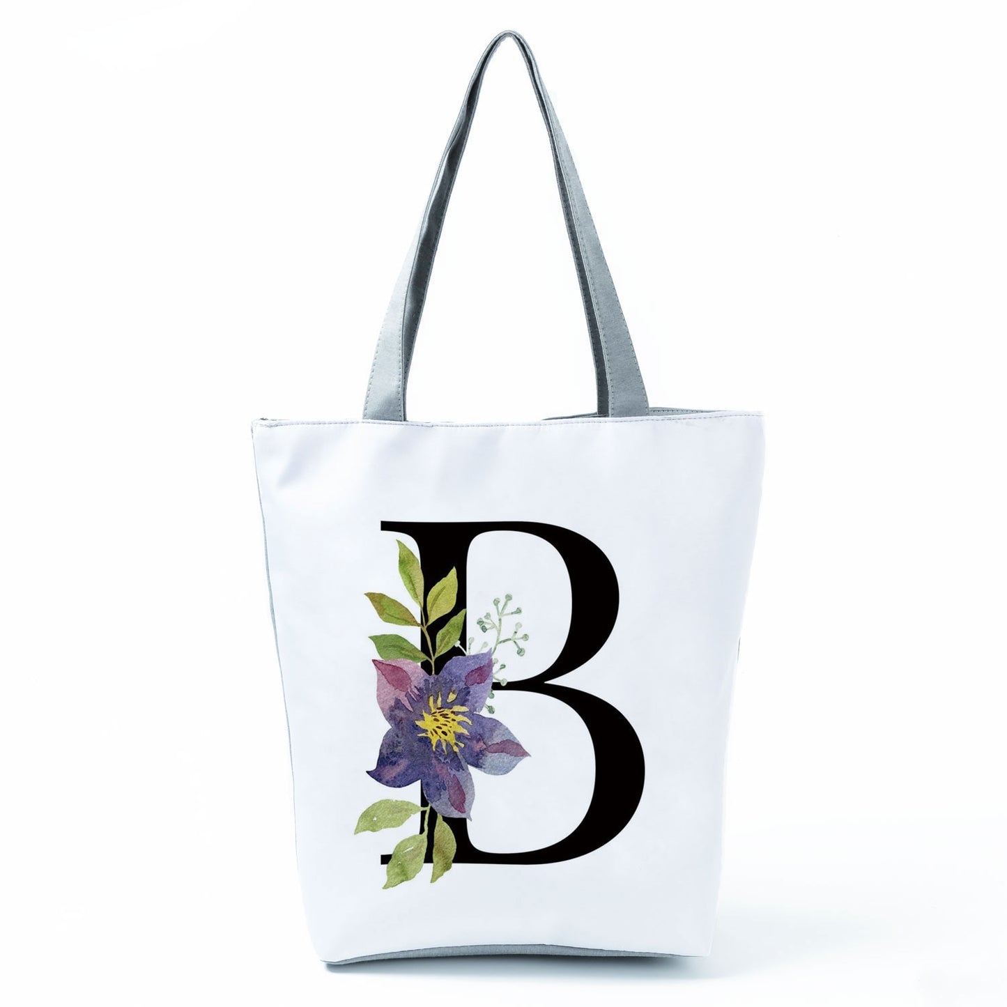 Black Customized Letter Alphabets Women Tote Shoulder Handbag