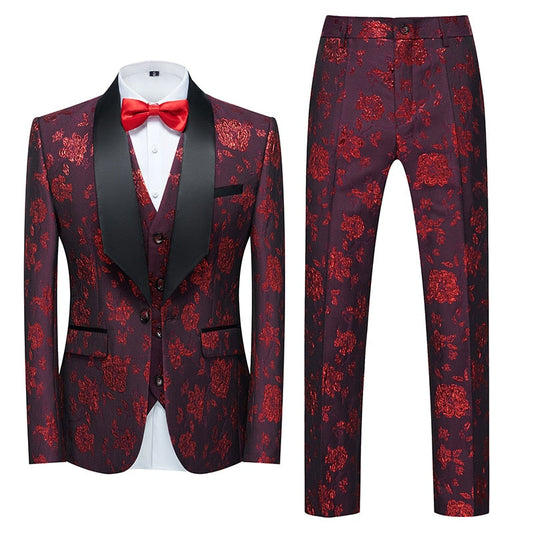 Mens Red Suits and Tuxedos Dylan Brew Collections-Tuxedos-Top Super Deals-3 Pcs Set red-US 35-Free Item Online