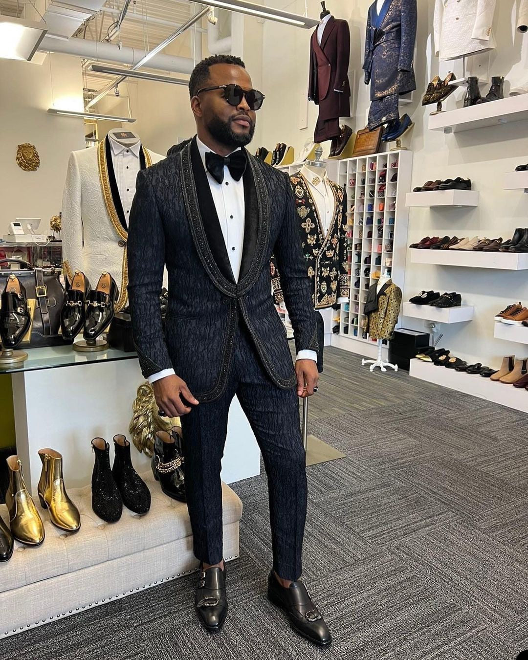 Classic Mens Suit One Button Two-Pieces Jacket With Pants Designer Tuxedos