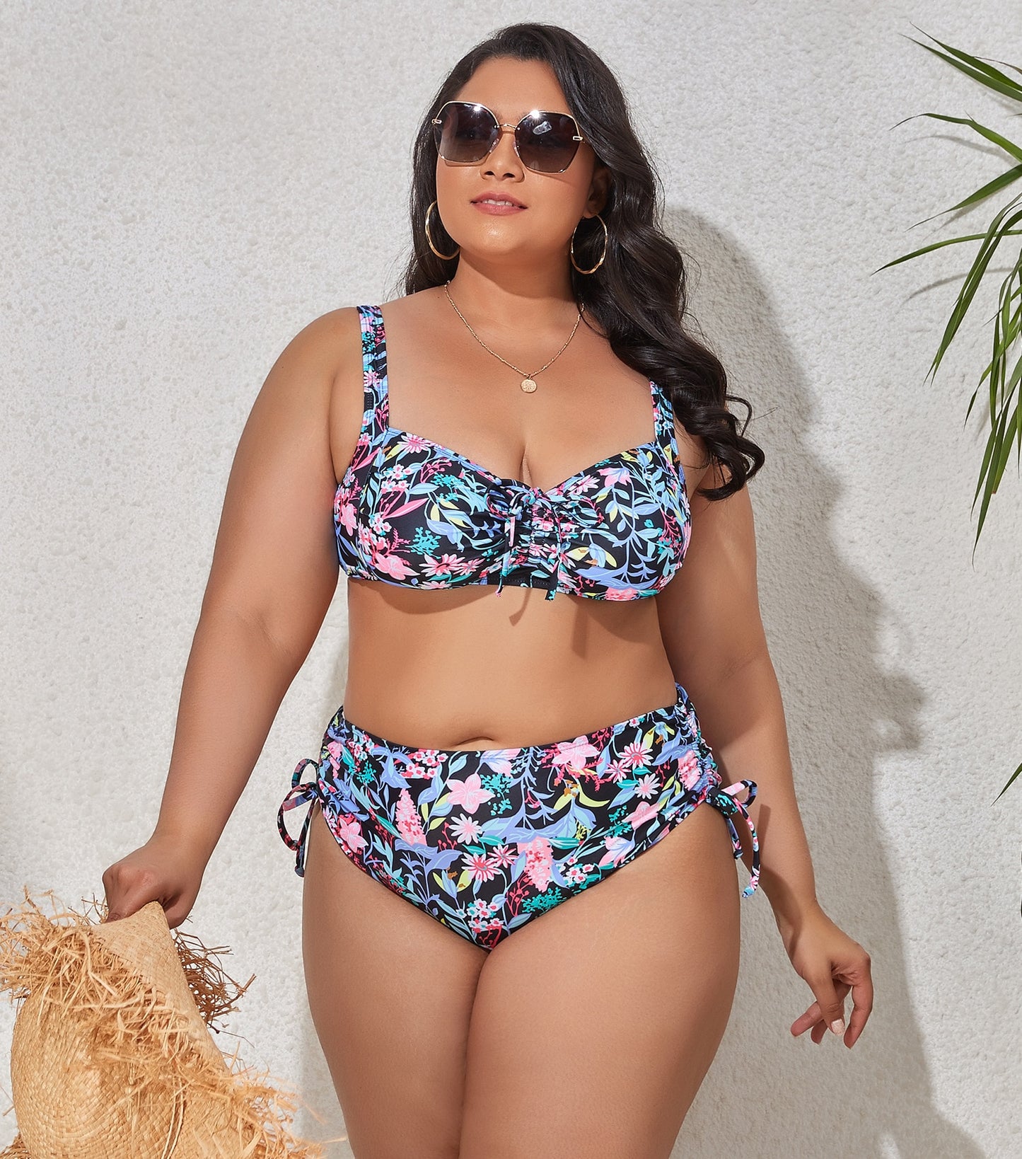 Plus Size Swimwear Women's Swimsuits Large Bathing Suits Two-piece High Waist Push Up Bikini Set