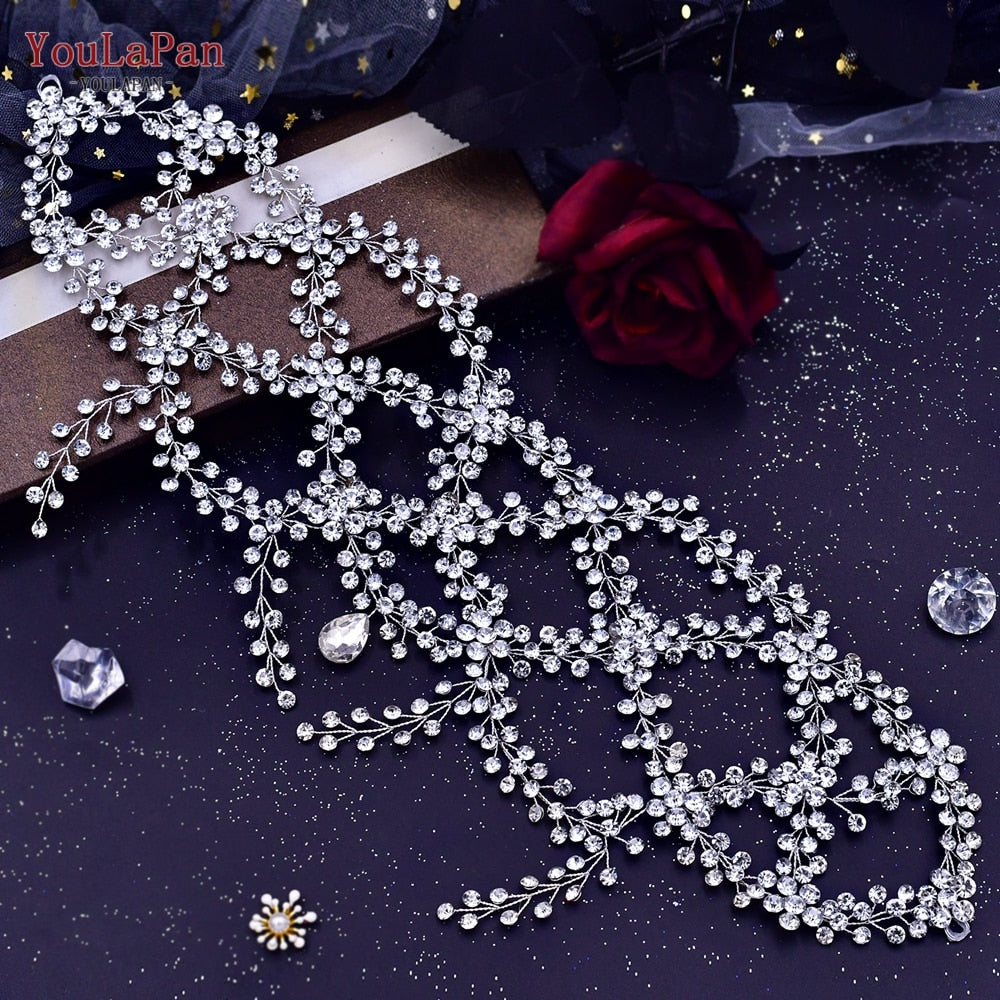 Rhinestone Forehead Headband Fashion Crystal Bridal Headpiece Wedding Hair Accessories Tiara wear