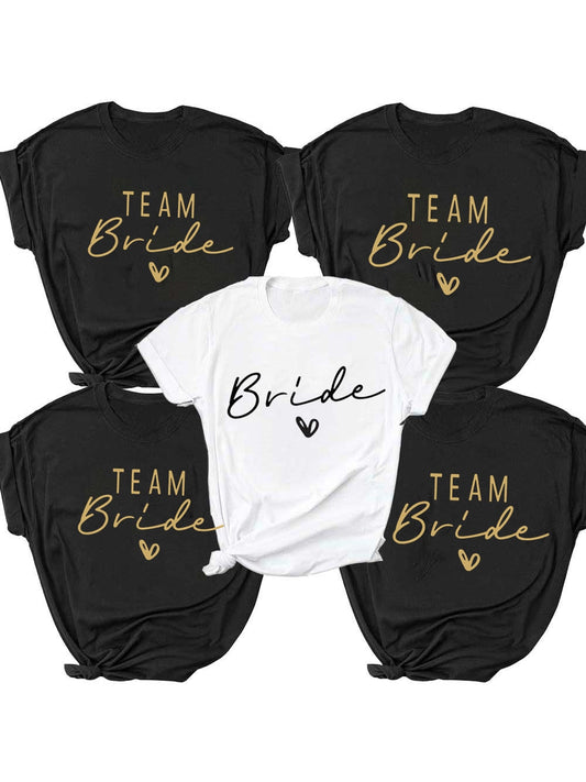 Team Bride Bachelorette Party Shower Hen Party Bridesmaid T-Shirt Girls Wedding Female Tops Tees