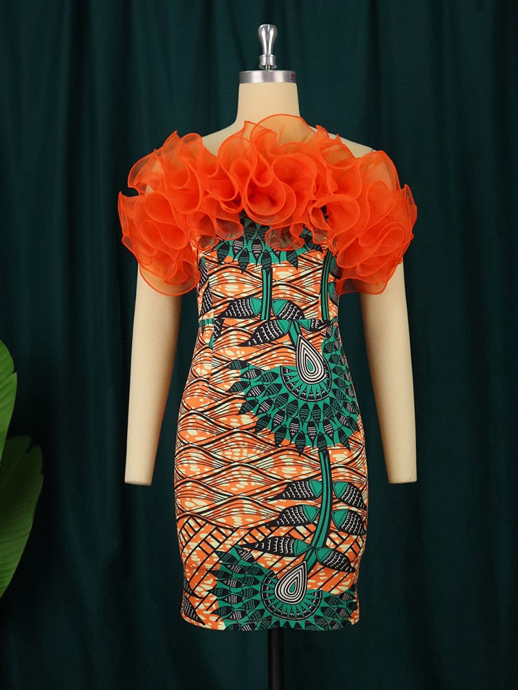 Women Tube Tops Dress Bodycon Ruffles Backless