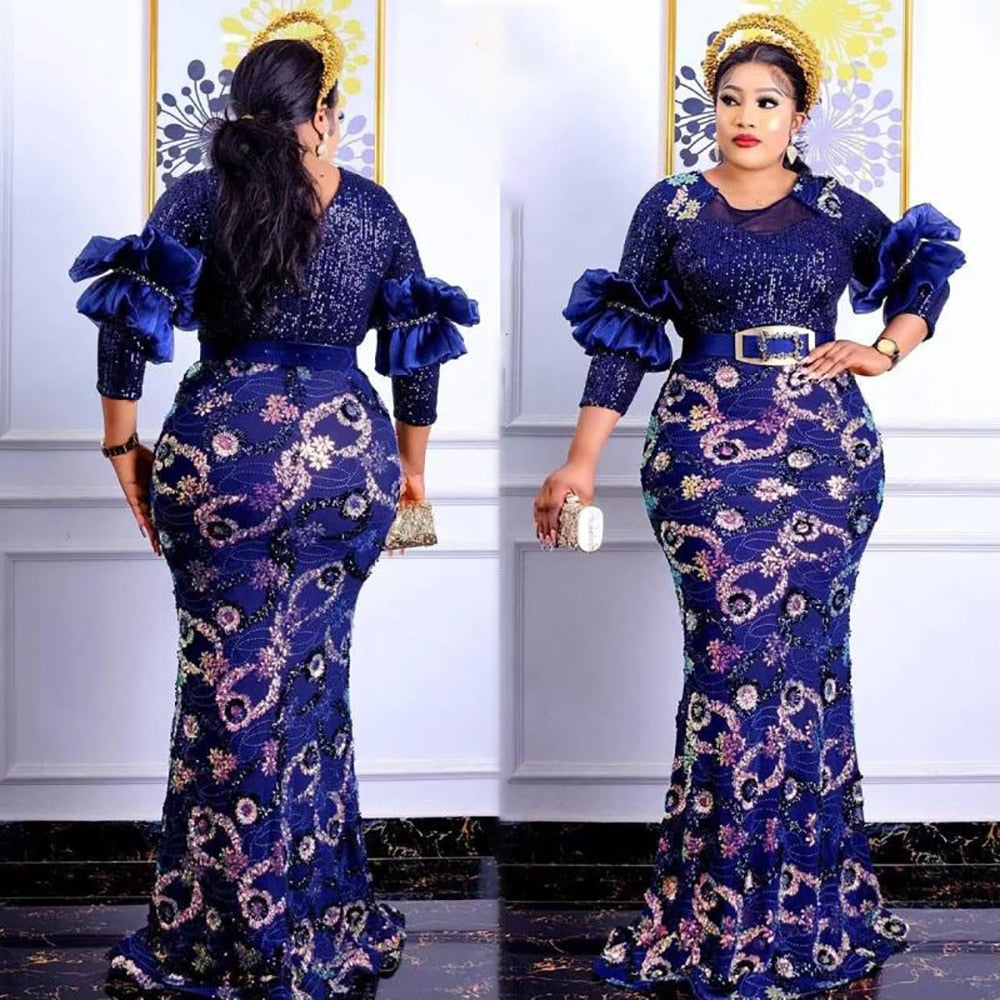 Women Plus Evening Mermaid Dresses Wedding Party Long Luxury Sequin Gown Bodycon-party dresses-Top Super Deals-Free Item Online