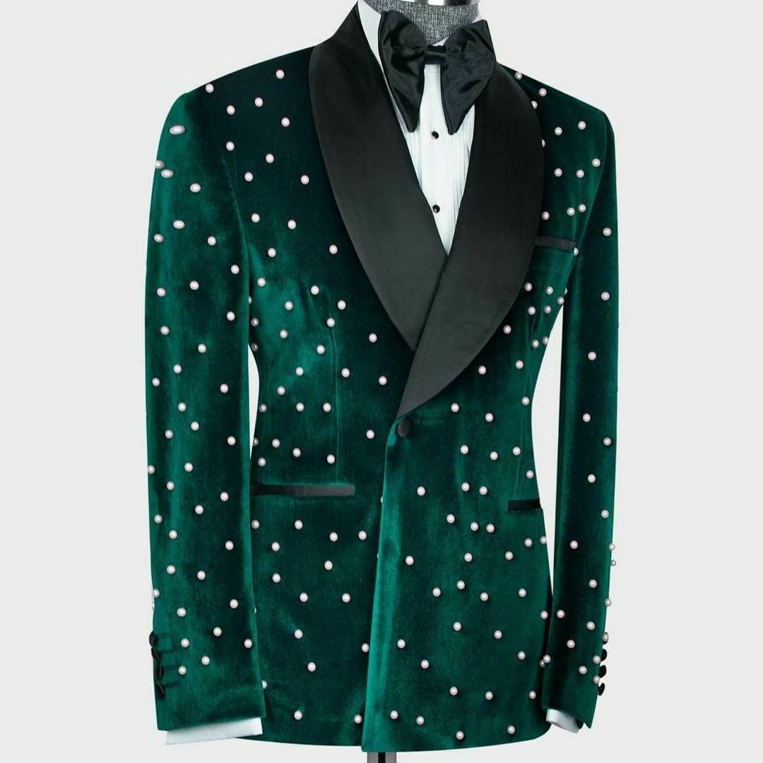 Luxury Men Suits Slim Fit Groom Tuxedos Wedding Prom Tailored Double Vent