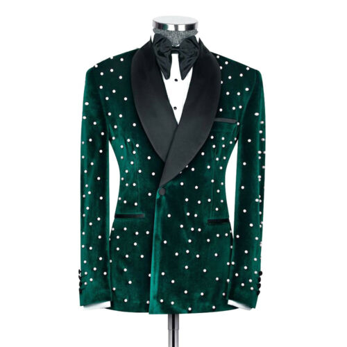 Luxury Men Suits Slim Fit Groom Tuxedos Wedding Prom Tailored Double Vent