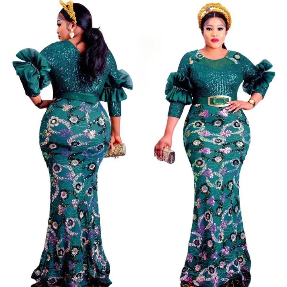Women Plus Evening Mermaid Dresses Wedding Party Long Luxury Sequin Gown Bodycon-party dresses-Top Super Deals-Free Item Online