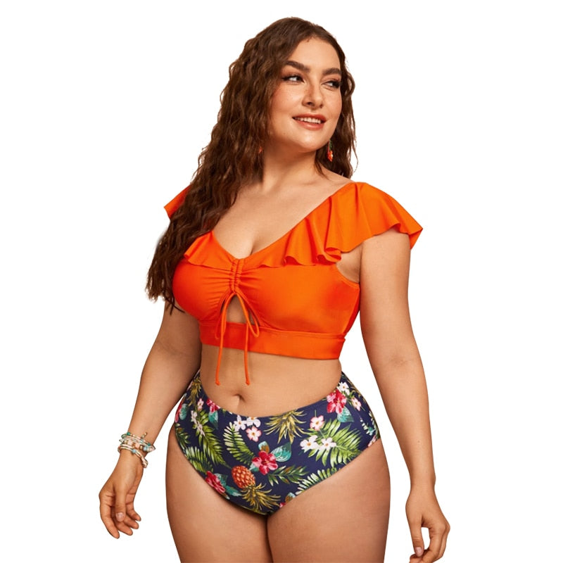 Women Push Up Bikinis Set Swimwear Plus Size High Waist Swimsuit Beachwear