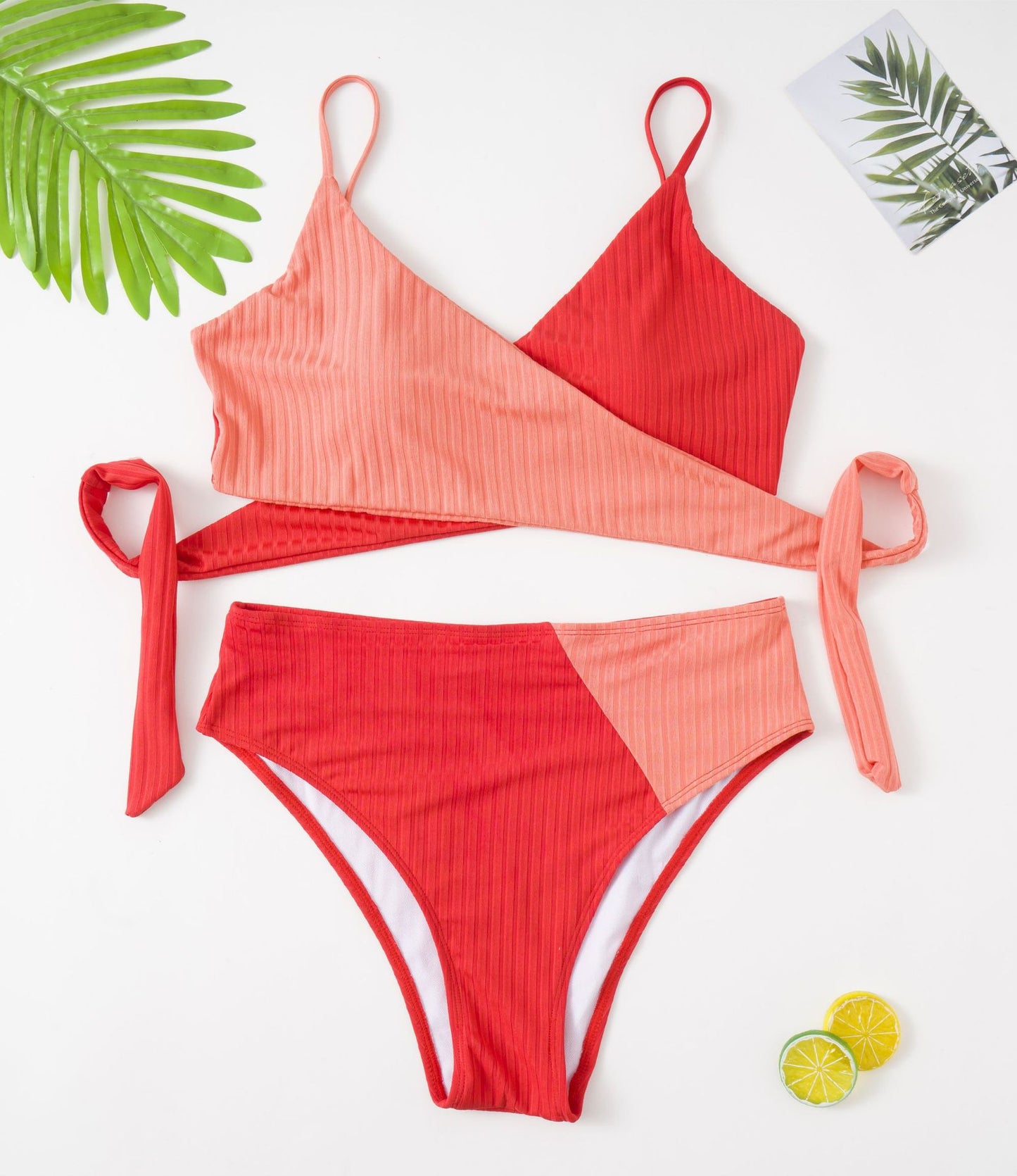 Plus Size Swimsuits 2 Pieces Set Women High Waist Push Up Bikini Sets Flower Print Bathing Suits