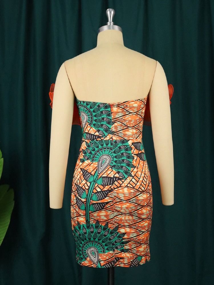 Women Tube Tops Dress Bodycon Ruffles Backless