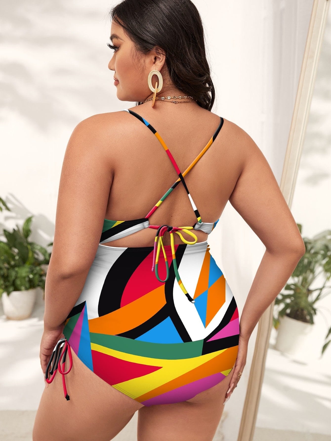 Plus Size Swimwear Women One-piece Push Up Swimsuit One Piece Beachwear Bathing Suit