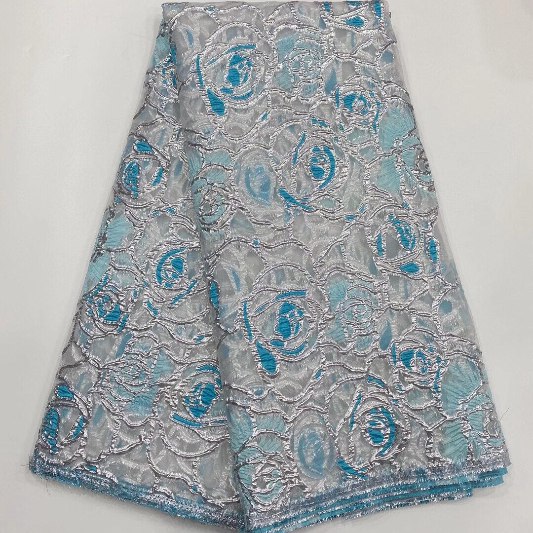 brocade jacquard lace fabric Gold 5 yards