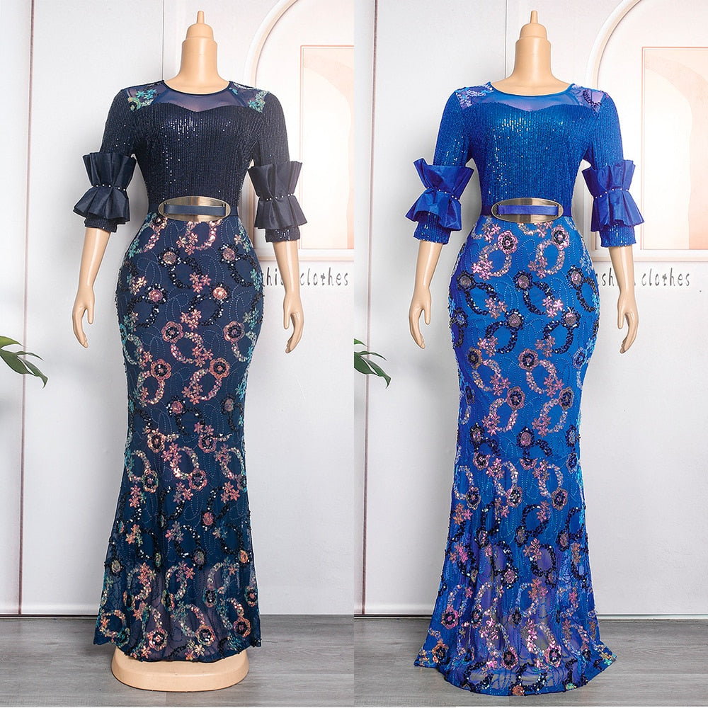 Women Plus Evening Mermaid Dresses Wedding Party Long Luxury Sequin Gown Bodycon-party dresses-Top Super Deals-Free Item Online