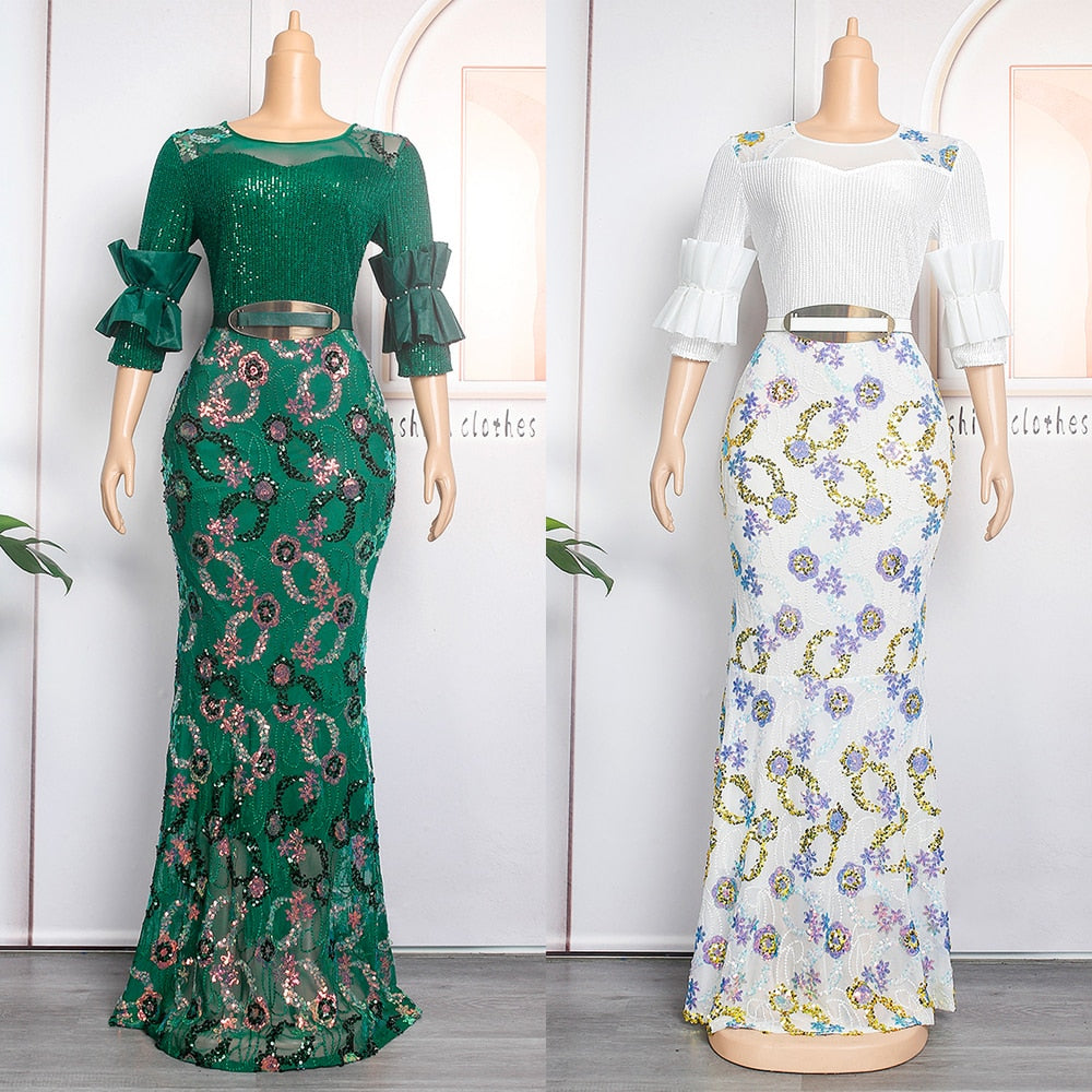 Women Plus Evening Mermaid Dresses Wedding Party Long Luxury Sequin Gown Bodycon-party dresses-Top Super Deals-Free Item Online