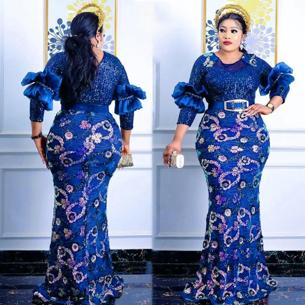 Women Plus Evening Mermaid Dresses Wedding Party Long Luxury Sequin Gown Bodycon-party dresses-Top Super Deals-Free Item Online