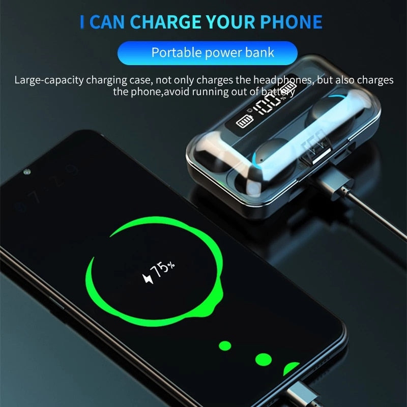 Bluetooth Earphones With Charging Box Wireless Waterproof Earbuds