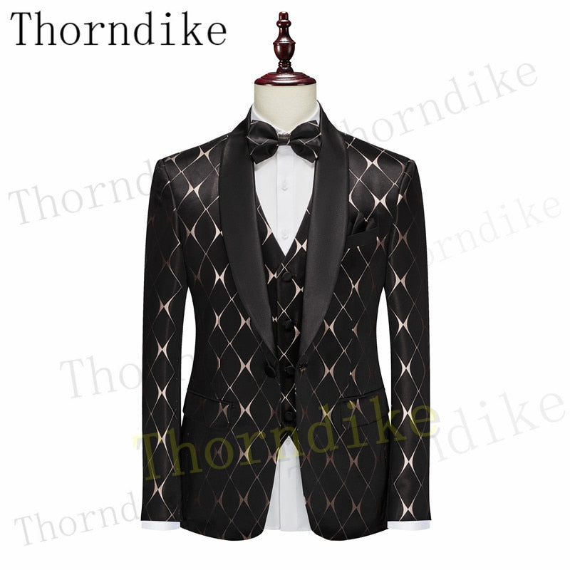 Suit Fashion Formal Business Slim Fit 3-Pieces Blazers Tuxedo Wedding Men Suits Groom Suit