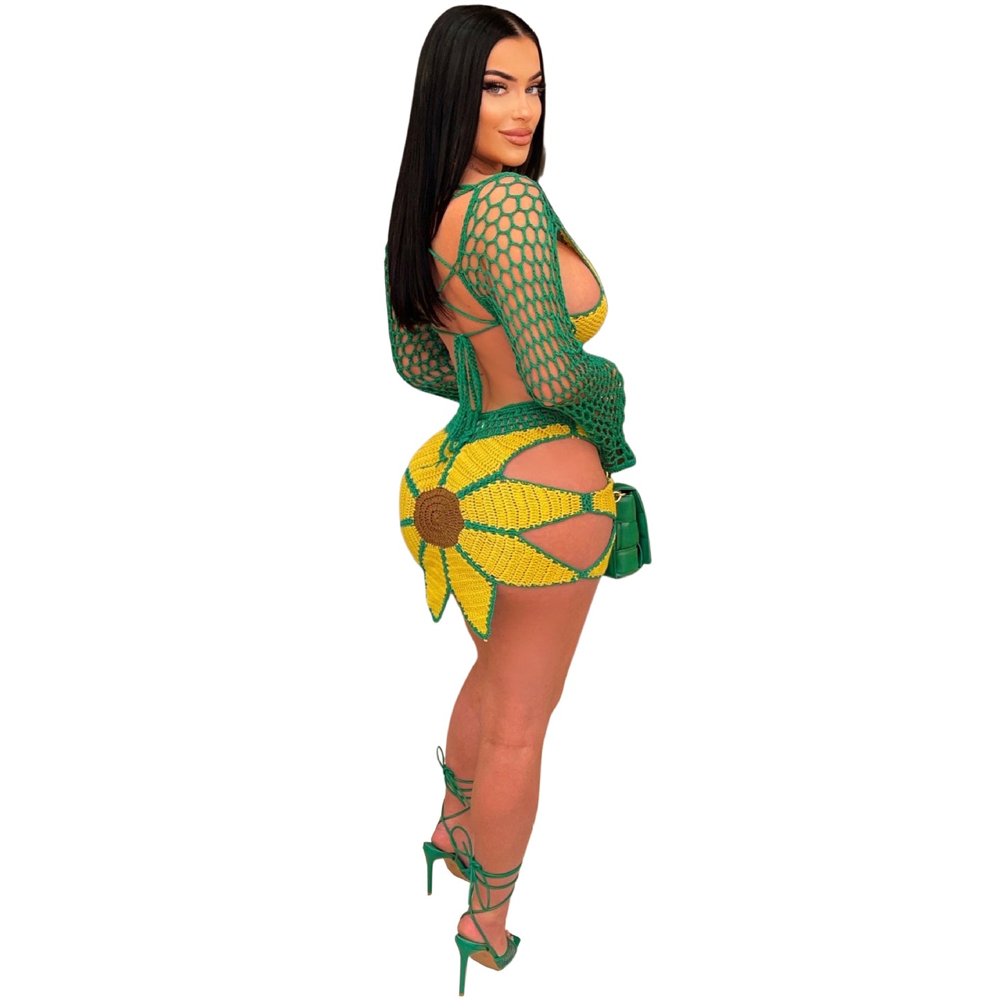 Beach Suit Sexy Hand-crocheted Sunflower Swimsuit Cover Ups