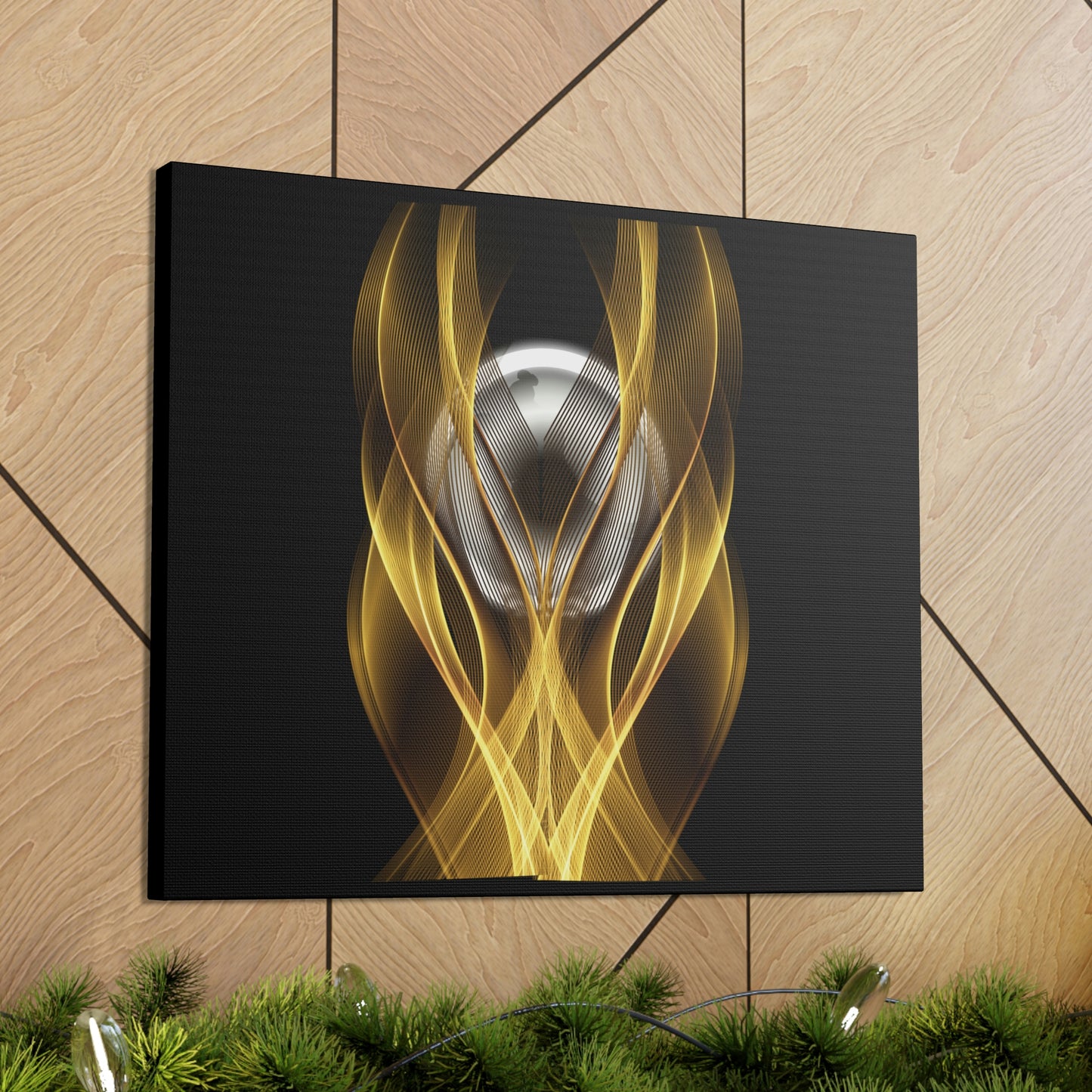 Home Decor Custom Wall ART | Canvas Frame Gold and Black Print | Painting Poster | Abstract Design | Modern Home Office Wall Frame | Firelin