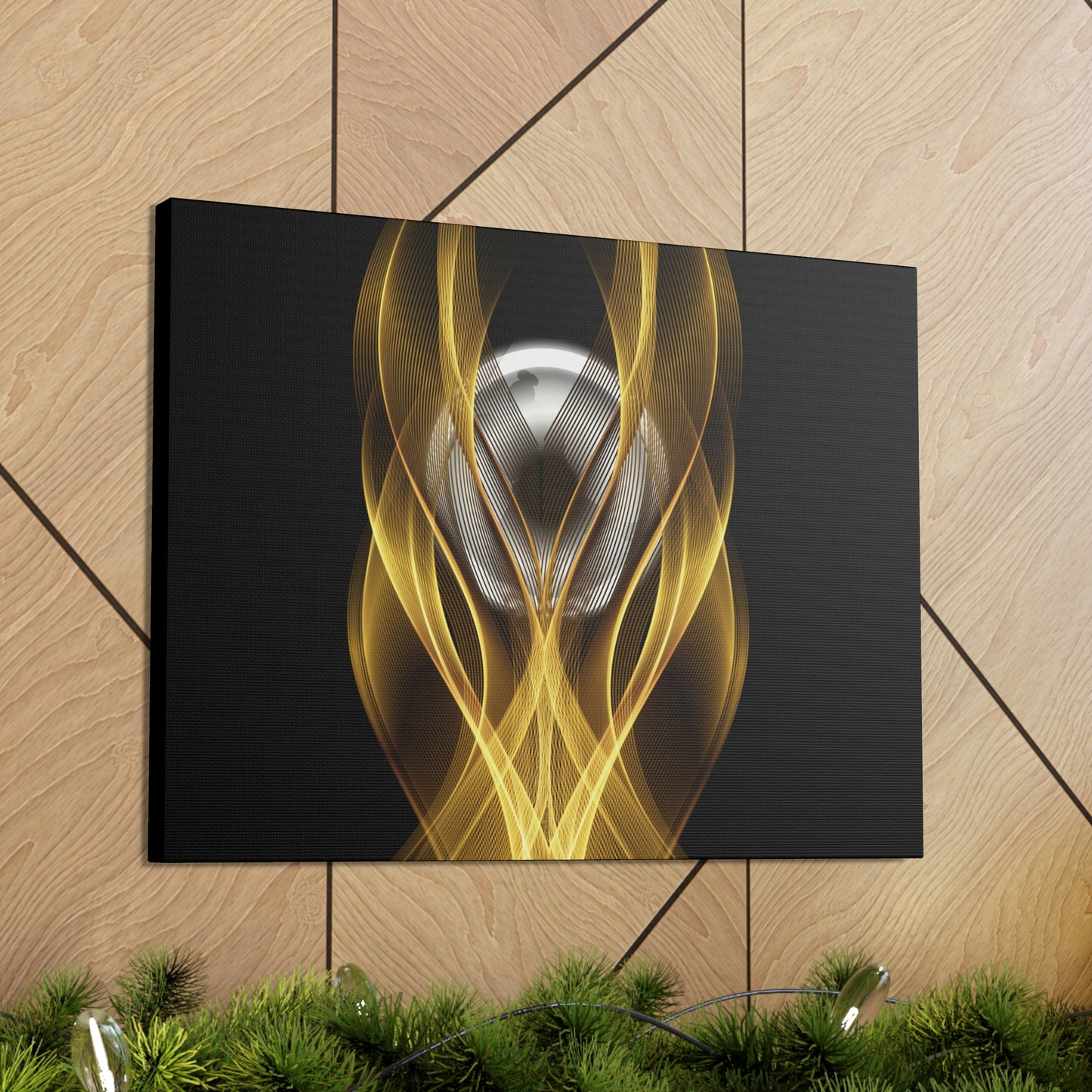 Home Decor Custom Wall ART | Canvas Frame Gold and Black Print | Painting Poster | Abstract Design | Modern Home Office Wall Frame | Firelin