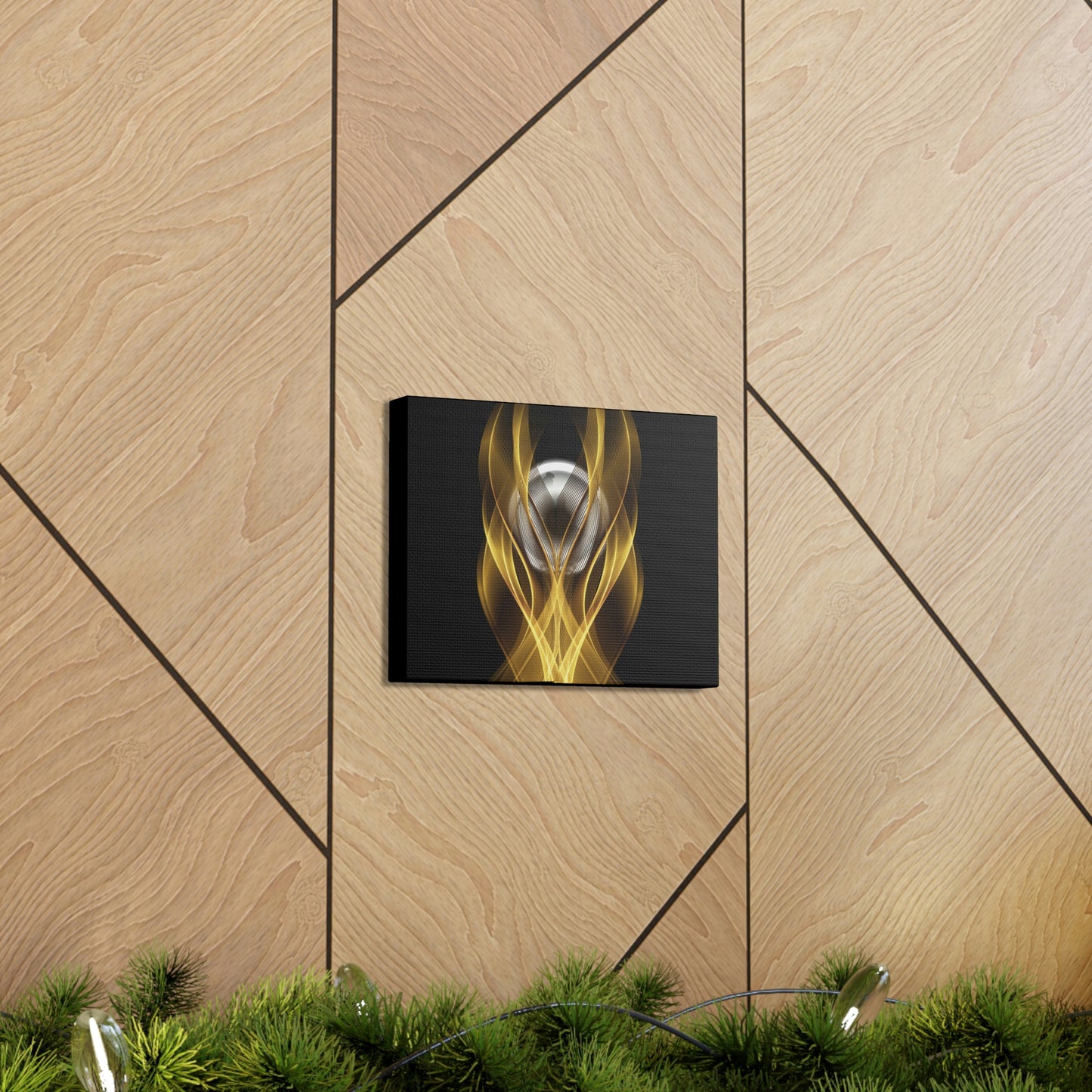 Home Decor Custom Wall ART | Canvas Frame Gold and Black Print | Painting Poster | Abstract Design | Modern Home Office Wall Frame | Firelin