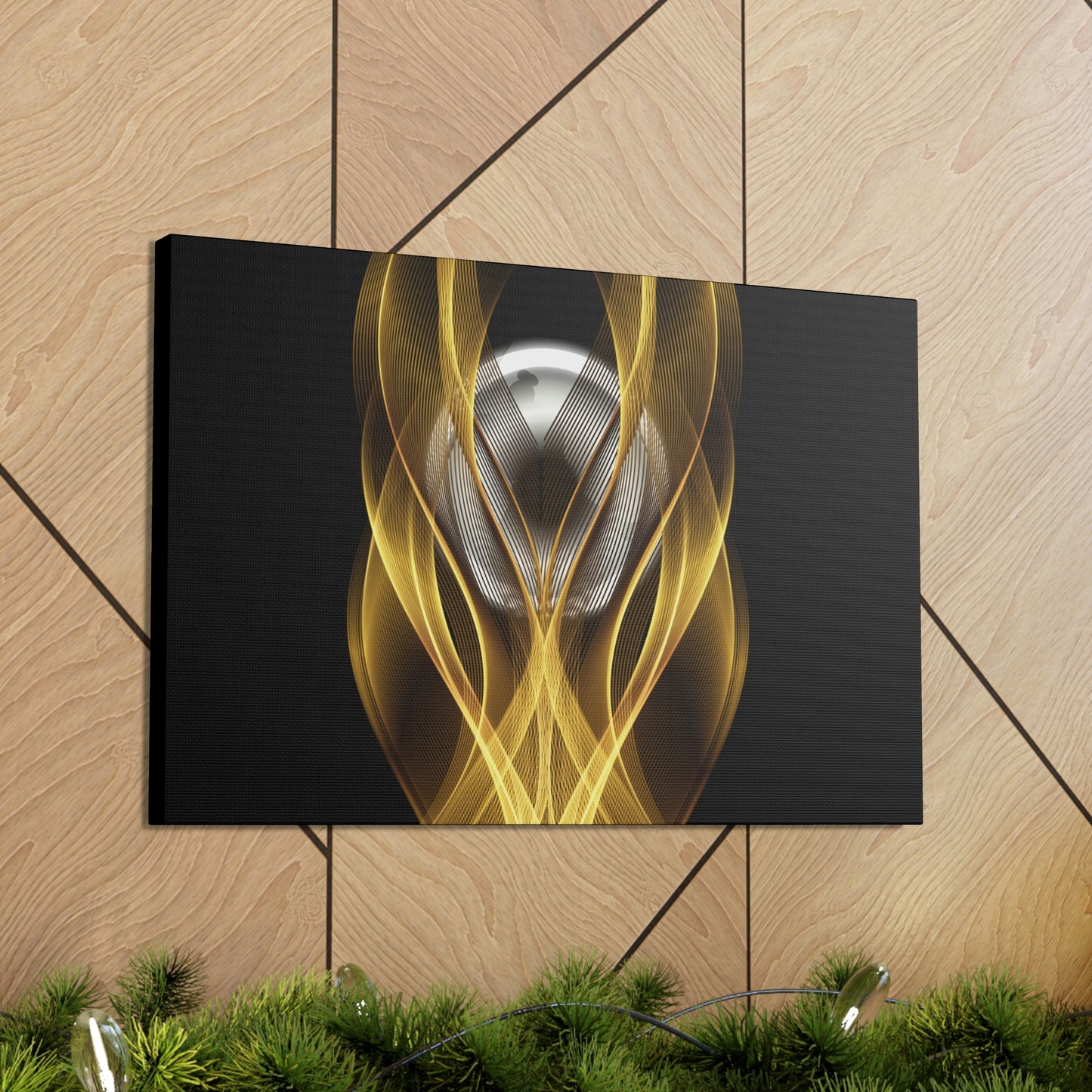 Home Decor Custom Wall ART | Canvas Frame Gold and Black Print | Painting Poster | Abstract Design | Modern Home Office Wall Frame | Firelin
