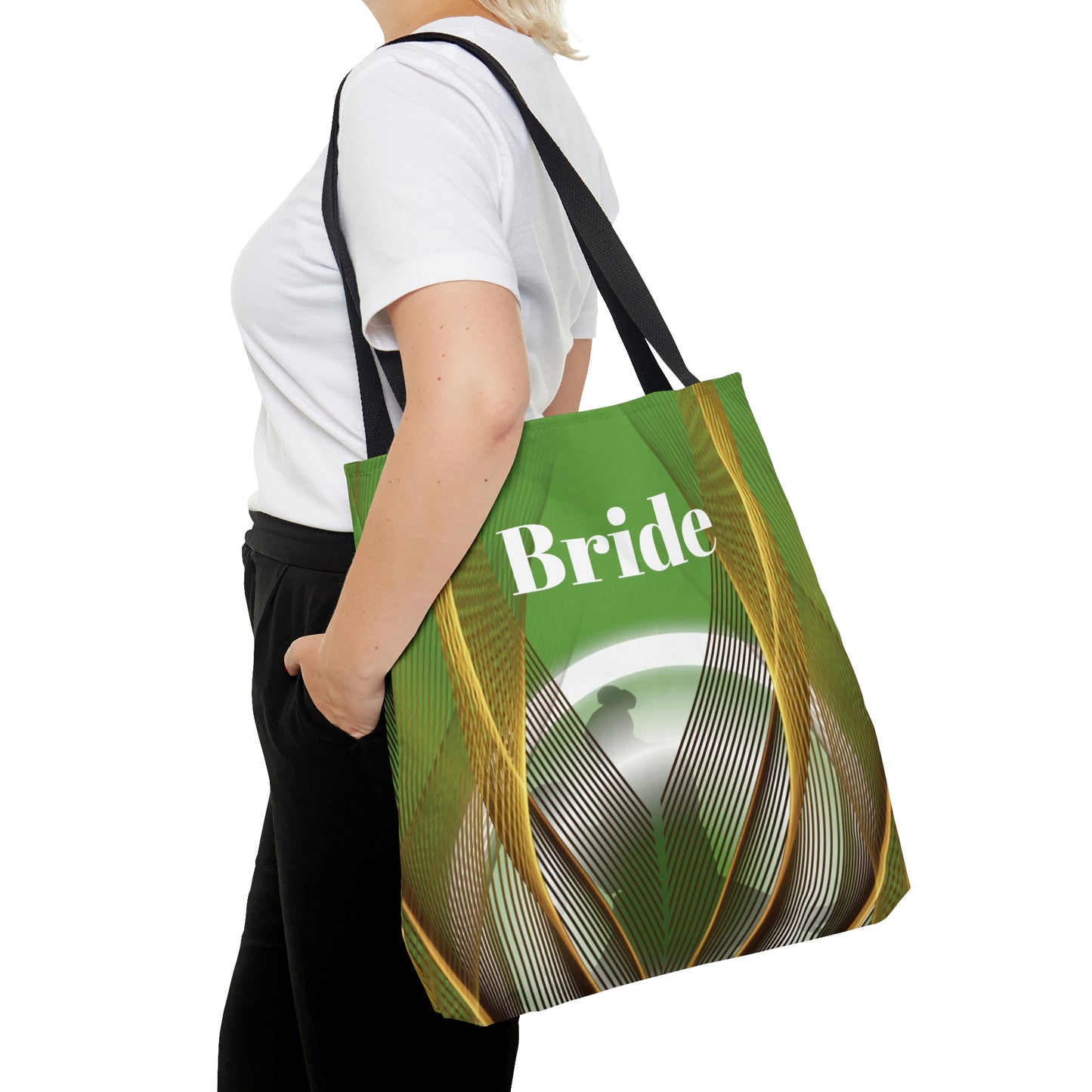 Green Bridal Tote | Custom Bridal Shower Gift Bag | Wedding Handbag | Gift For Bride | Beach Wedding Shoulder Bag