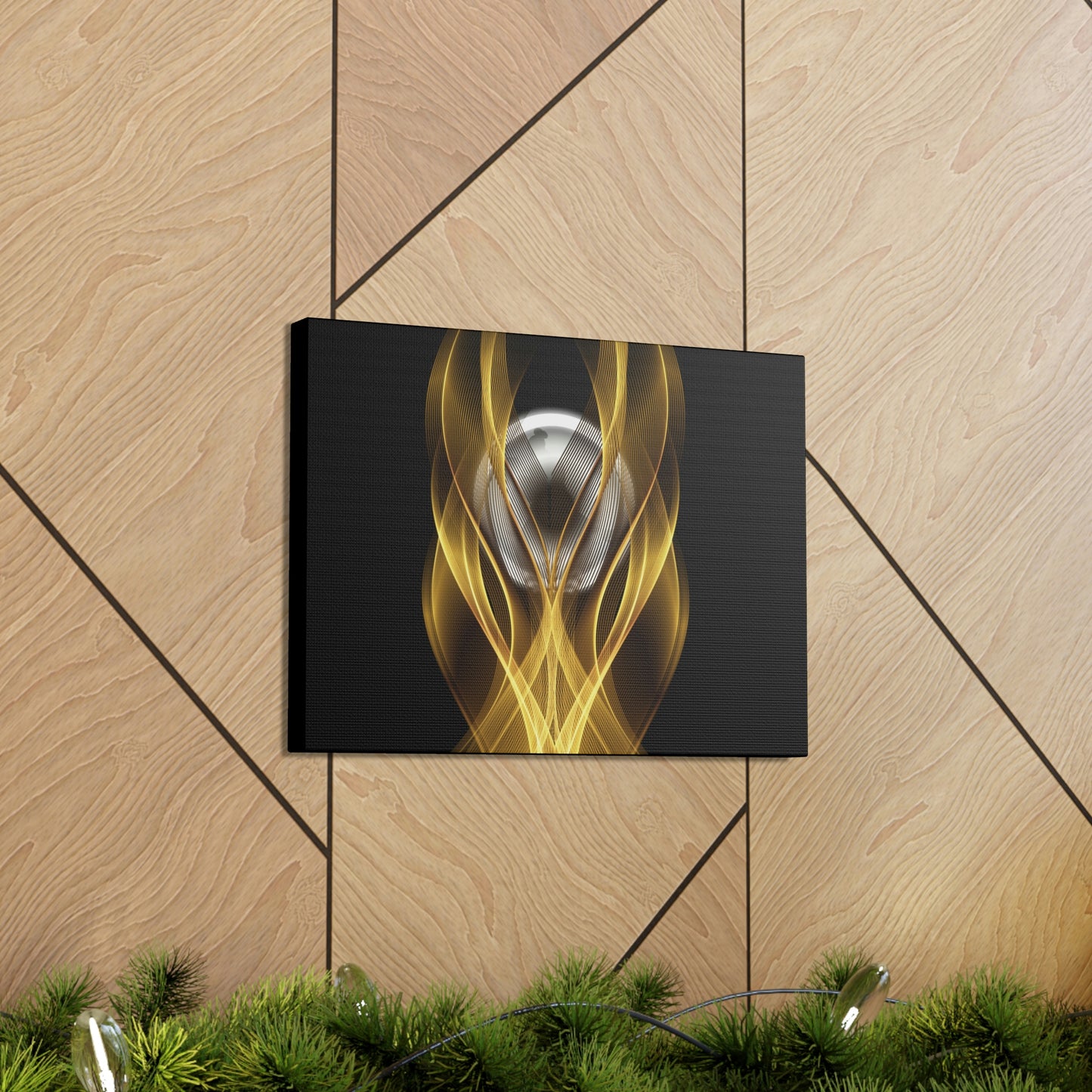 Home Decor Custom Wall ART | Canvas Frame Gold and Black Print | Painting Poster | Abstract Design | Modern Home Office Wall Frame | Firelin