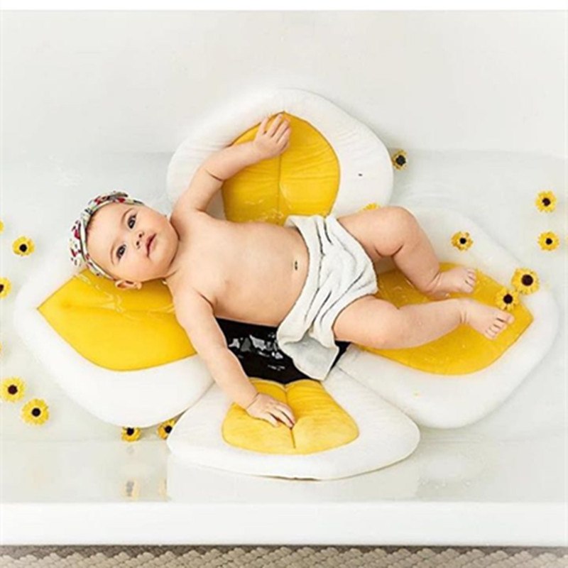 2 IN 1 Baby Lotus Plush Flower Bath And Play Mat 4 Or 7 Petals-baby bath accessory-Free Item Online