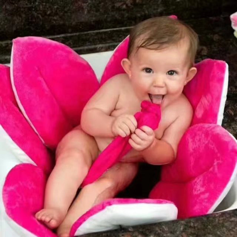 2 IN 1 Baby Lotus Plush Flower Bath And Play Mat 4 Or 7 Petals-baby bath accessory-Free Item Online