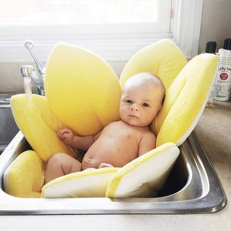 2 IN 1 Baby Lotus Plush Flower Bath And Play Mat 4 Or 7 Petals-baby bath accessory-Free Item Online