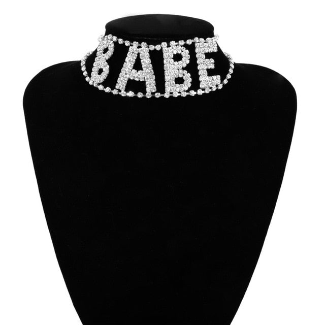 Liliana Fashion Rhinestone Choker Necklace-rhinestone necklace-Free Item Online