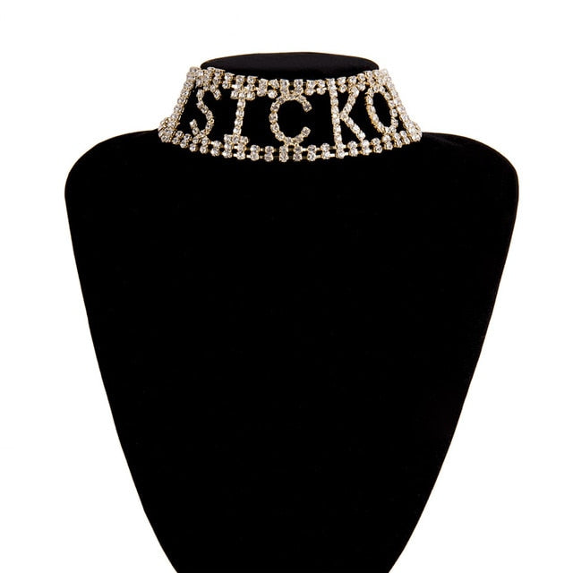 Liliana Fashion Rhinestone Choker Necklace-rhinestone necklace-Free Item Online