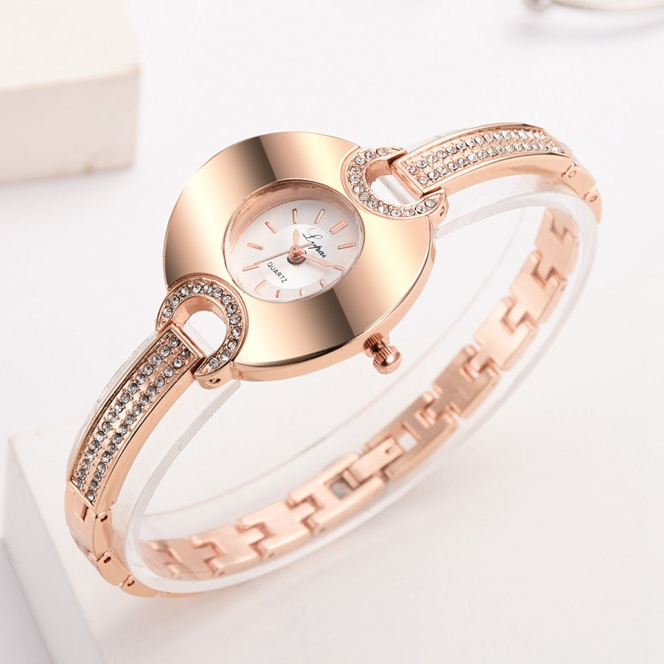 Luxury Women's Watch Fashion Bracelet Rhinestone Quartz Time piece-Women Wrist Watch-Free Item Online
