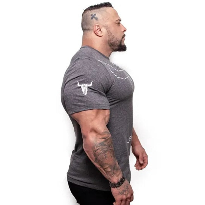 Ryan Designs Men Gyms Fitness Bodybuilding Skinny T-shirt-body building top-Free Item Online