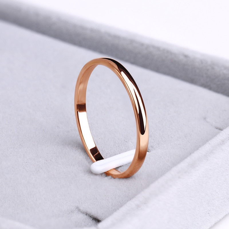 Personalized wedding Bands Stainless Steel Rings Rose Gold
