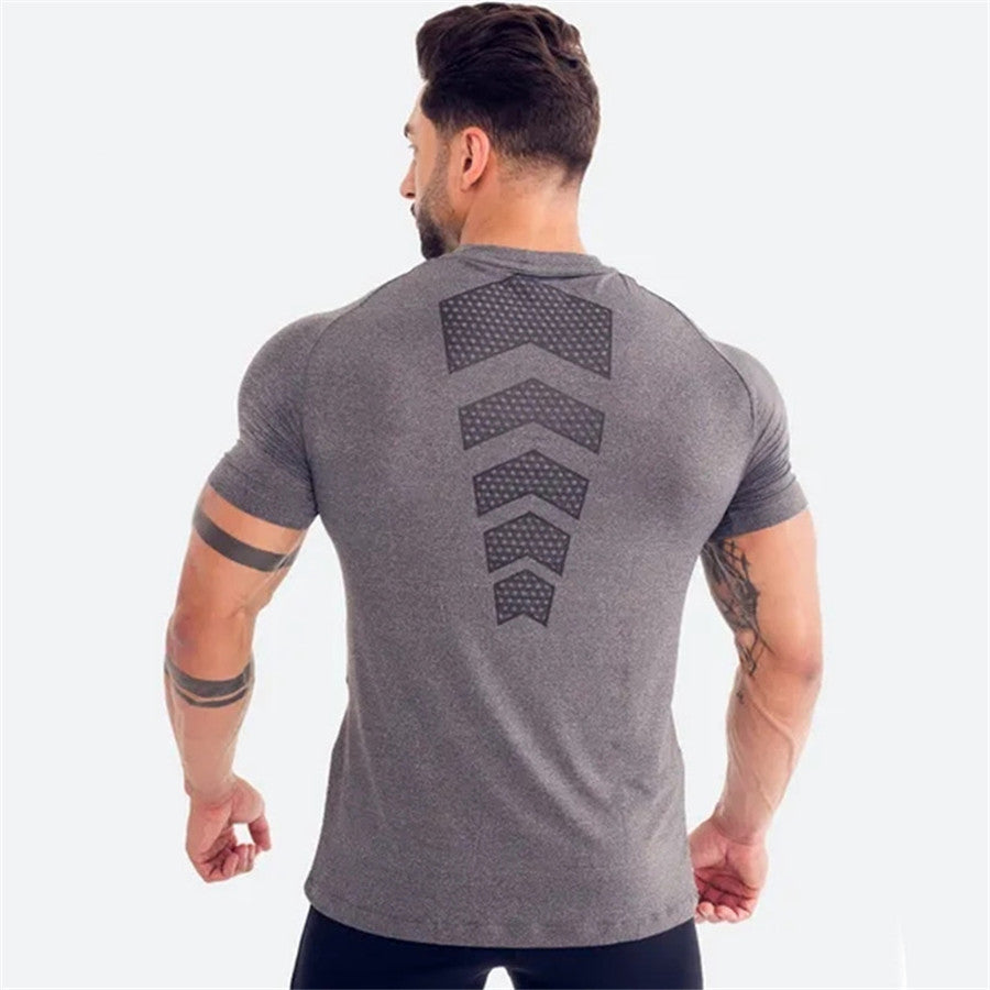 Ryan Design Compression Men Tee Shirt Gym Fitness Bodybuilding Workout Black Tops-work out top-Free Item Online