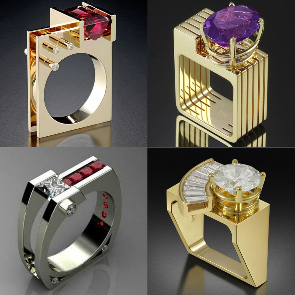 Judy Unique Fashion Women Silver Gold Rings Promise Wedding Engagement Rings-ring-Free Item Online