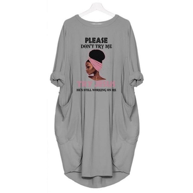 Christian T-Shirt Women Top Try Jesus Dress-try jesus top-Grey-S-Free Item Online