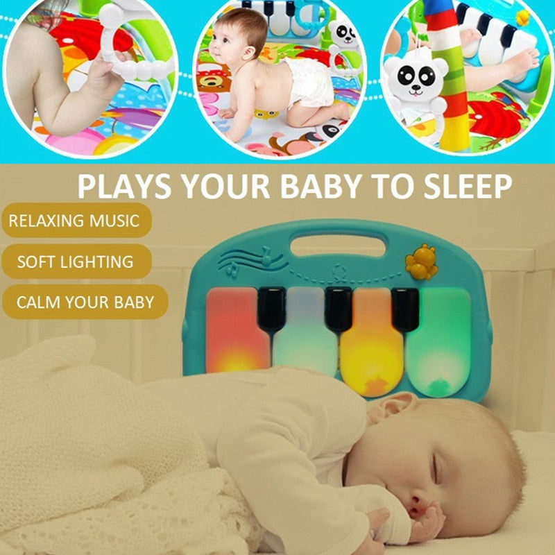 Best Baby Play Foam Activity Gym  Music Mat Carpet Toys Kid Crawling Play mat Game Develop Mat with Piano Keyboard Infant Rug Early Education Rack Toy