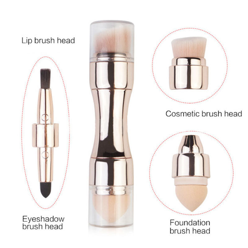 4 In 1 Portable Professional Makeup Brushes Foundation Eyebrow