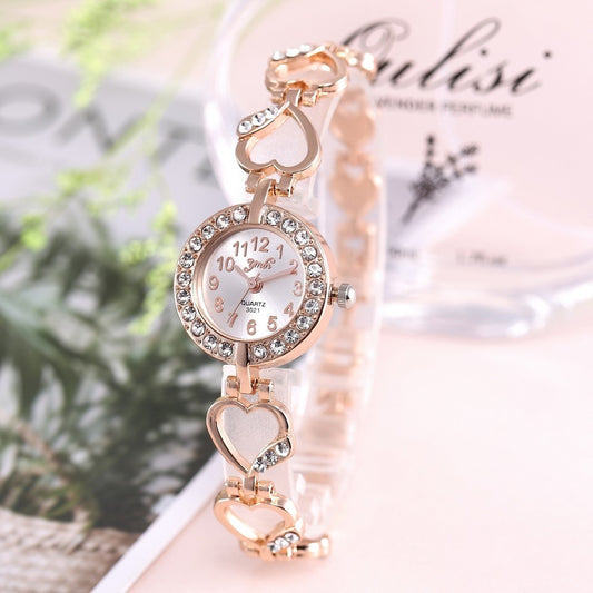 Starlet Gem Luxury Bracelet Women Watch Rose Gold Diamond Ladies Silver Timepiece