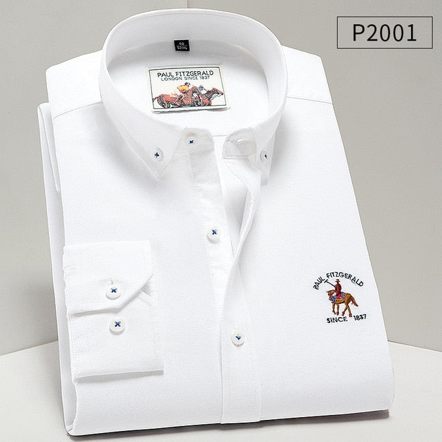 Men Oxford Cotton Long Sleeve Shirts