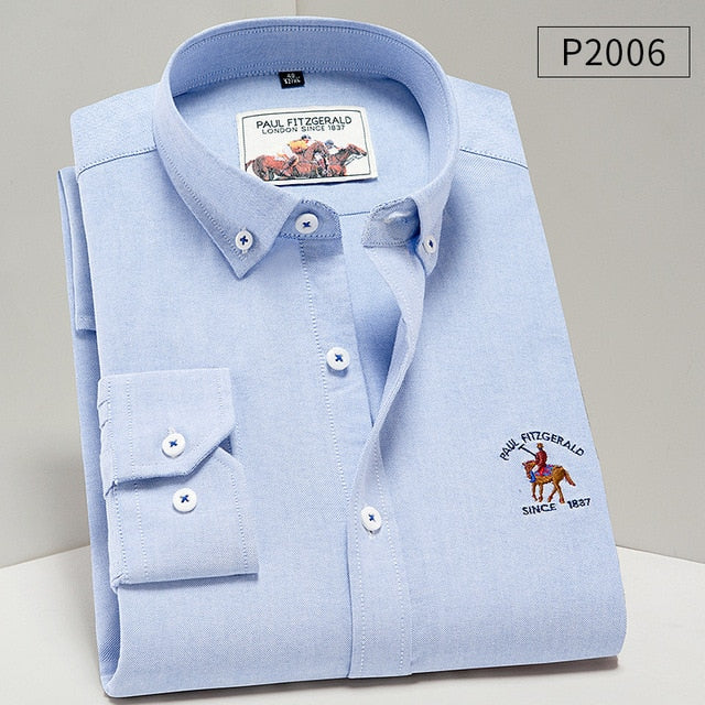 Men Oxford Cotton Long Sleeve Shirts
